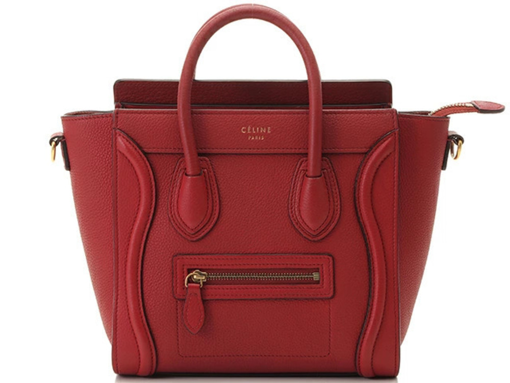 Celine Luggage Tote bag red calfskin